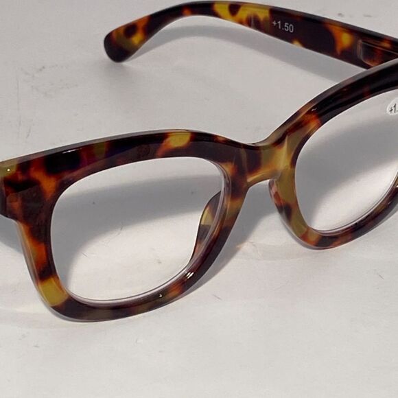 1390 Mona Oversize Reading Glasses 1.50 Readers Tortoise Frames NWT - Picture 7 of 9